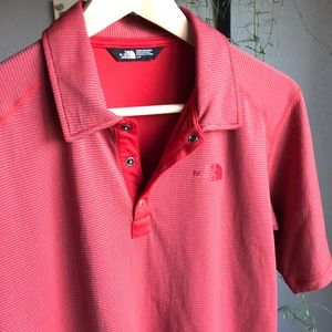 The North Face Men’s Red Striped Short-Sleeve Polo